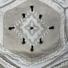 Pottery Barn Embroidered Accent Pillow Cover Geometric Farmhouse Decor 18x18