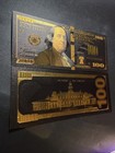  100 00 Black   Gold On Gold Dollar Certificate Repro Gold Foil Novelty Note