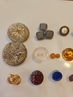 Lot Of Vintage Fancy Rhinestone Pearl Buttons Sparkle