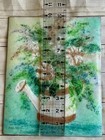 Diane Mingolla Signed Enamel On Copper Painting Floral Watering Can Vintage 8x10