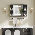 Bathroom Wall Cabinet With Mirror  Mirrored Medicine Cabinet 3 Colors Led Light