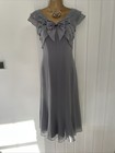 Jacques Vert Midi Dress Size 20 Grey Mother Of The Bride Occasion Wedding Party
