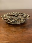 Vintage Celeste Brass Lipstick Holder Vanity Ornate Holds 6 Lipsticks Round