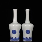 A Pair Chinese Blue white Porcelain Hand Painted Exquisite Vases                 2315