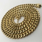 Men s Miami Cuban Link Bracelet Chain 14k Gold Plated Stainless Steel 4mm-18mm