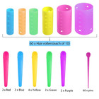 136 Pieces Hair Rollers Set - Includes 60 Plastic Hair Rollers Curlers  multicol