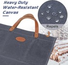 Firewood Carrier Waxed Canvas With Leather Handles  Wood Carrier For Firewood  3