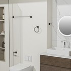 4pcs Bathroom Accessories Set Toilet Paper Holder Towel Bar Hooks Matte Black 