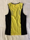 Zoot Mens Tri Tank Performance Top Yellow Compression Triathlon Size Medium 