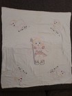 Vintage Little Bo Peep Hand Embroidered Baby Crib Quilt Coverlet Sheet Handmade