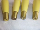 Set Of 4 Vtg Mid Century Tapered Hardwood Furniture Legs Painted Yellow 5 75  L