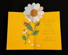 Vintage Hallmark Birthday Greeting Card Pop-up Embossed Ladybug Daisy Unused Nos
