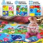 Baby Floor Play Mat     Super Soft Plush Surface Abc Rug For Toddlers   Infants   
