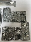 Vintage Lead Soldier Molds With Handles And Base  2 Pairs Of Molds  Set 1