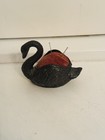 Antique Pewter Swan Pincushion Victorian Pin Cushion