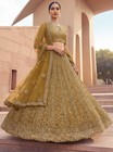 Net Lehenga Choli Haldi Ceremony Party Wear Ethnic Outfit