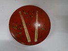 Red Lacquer Box With Bamboo Design