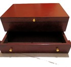 Reed   Barton Flatware Storage Chest 2 Tier Mahogany Wood Lined Vintage Style