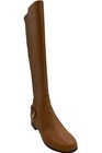 Isaac Mizrahi Live  Medium Calf Leather And Stretch Riding Boot Cognac