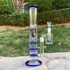12 6   Blue Glass Bong Honeycomb Filter Smoking Hookah Water Pipe W ash Catcher