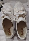 Keds White Wedding Bells Tennis Shoes With Sequin Detail And Ribbon Laces Size 8