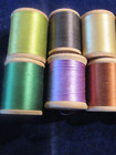 Vtg Silk Sewing Thread Wood Spools 12p Lot Multicolor Heminway Corticello Zz24n