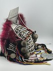 Akha Tribal Headdress Burma   thailand Coins Cowries Feathers 50s   60s Vtg Cap Hat