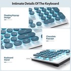 Typewriter Keyboard 104-key Punk Gaming Retro Keyboard Led Ice Blue Backlit C   