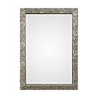 Evelina Mirror Leaf Design Wall Burnished Silver Finish Beveled Uttermost 09359