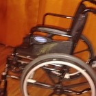 Medline Black Manual Wheelchair W  Padded Seat back   Armrests  4 Wheels
