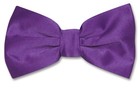 Vesuvio Napoli Bowtie Solid Purple Indigo Color Mens Bow Tie For Tuxedo Or Suit