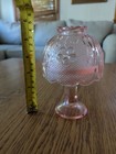 Vintage Pink Fairy Lamp Depression Glass With Floral Pattern
