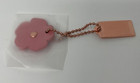 Coach Tea Rose Bag Charm Key Ring Rose Gold Pink Flower    New