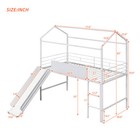 Metal House Bed W slide twin Size Metal Loft Bed With Two-sided Writable Board