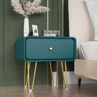 Modern Nightstand With Drawer Bedroom Bedside End Table Dark Green Night Stand