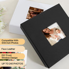 4x6 Photo Album Holds 240 Photos Writing Space  Pu Leather  Black