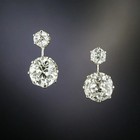 Art Deco Vintage Style Round Cut Diamond Drop dangle Earrings 14k Yellow Gold Fn