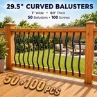 50 Pack Black Aluminum Deck Balusters 29 5  Outdoor Heavy Duty Railing Spindles