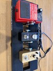3 Guitar Effects Pedals  With Pedal Board And Power Supply W 5 Daisy Chain Plugs