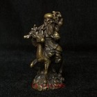Old Chinese Bronze Carving God Of Longevity Ride Deer Statue Collection H 5 5 Cm