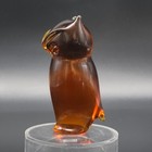Vintage Art Glass Amber Brown Glass Owl Figurine Mcm Pilgrim Viking Autumn Decor