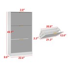 Timechee Shoe Cabinet With 3 Mirrored Flip Drawers  Free