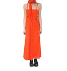 Vintage 70s Reddish Orange Dress W  Matching Scarf Boho Size Small By Gay Gibson