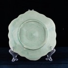 Antique Oyster Plate French Majolica Orchies Mint Green   1900s Rare Color