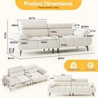 86   Futon Sofa Bed Couch  3 Seater Faux Leather Futon Sleeper Couches  Sofa    