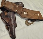 Vtg Toy Nichols Stallion 38 Cap Gun With  Leather Belt   Cap Holster 
