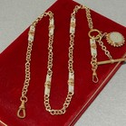 Antique Gold Filled 21  Pocket Watch Chain Necklace Mother Of Pearl Mop 37 75g