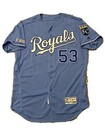 Mlb Authenticated - Eric Skoglund Game-used Powder-blue Kc Royals Jersey