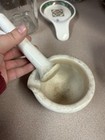 Vintage Small Coors Usa Heavy White Porcelain Mortar   Pestle Pharmacy Bin31