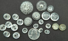 Vintage Buttons Lot Of 22 Assorted Clear Glass Some Matching   Unique Singles